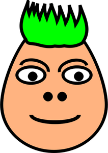 Vector illustration of green spiky haircut guy