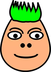 Ilustracja wektorowa zielony kolczaste włosy facet