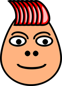 Vector image of red spiky haircut guy
