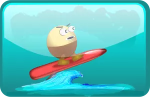 Surfing egg vector illustration
