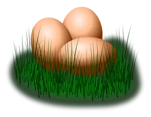 Ägg i gräset vektorbild