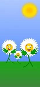 Dancing daisies vector illustration
