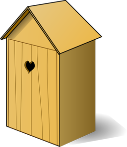 Vector image of back house wooden toilet
