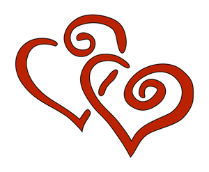 Two hearts vector graphics
