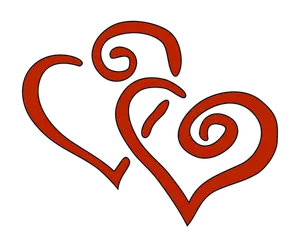 Two hearts vector graphics