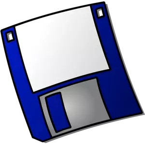 Vector de la imagen de un icono de disquete etiquetado azul oscuro