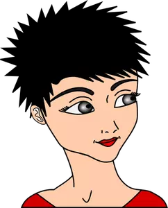 Vector graphics of girl with spiky short hair