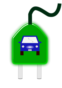 Icono de vector de coche eléctrico