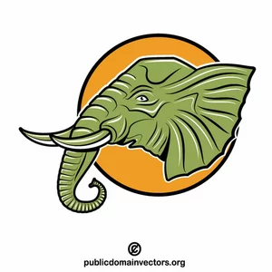 Grafika wektorowa głowy słonia