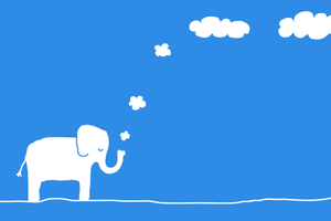 Wektor clipart słonia dmuchanie chmury