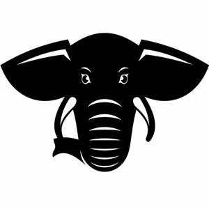 Het hoofdsilhouet van de olifant