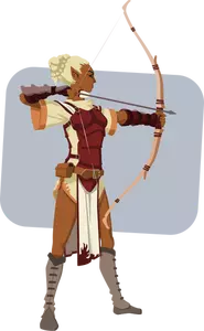 Illustration vectorielle d'elfe archer