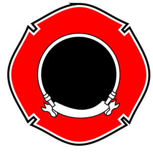 Gol rotund pompier emblema vector imagine