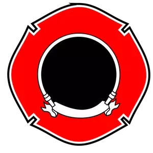 Em branco redondo bombeiro emblema vector imagem