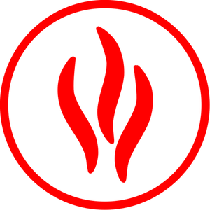 Łatwopalne element ilustracja kolor logo