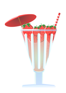 Erdbeer Cup-Vektor-illustration