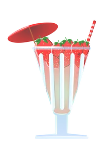 Strawberry cup vector illustration