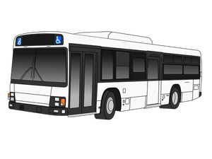Svart-hvitt autobus