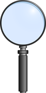 Grey magnifying glass vector image