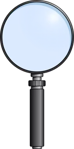 Grey magnifying glass vector image