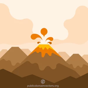 Arte del clip de erupción del volcán