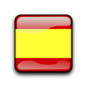 Przycisk wektor błyszczący z hiszpańską flagę