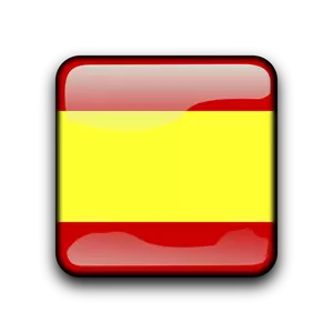 Lesklý vektor tlačítko s vlajkou Španělska