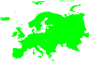 Zielony sylwetka mapy Europy