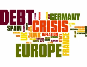 European debt crisis vector