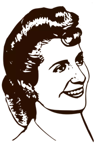 Dibujo vectorial de retrato de Eva Perón