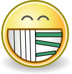 Evil smiley with piano teeth vector drawing