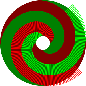 Vektor ClipArt-bilder av grön skuggade cirkel med separata rader