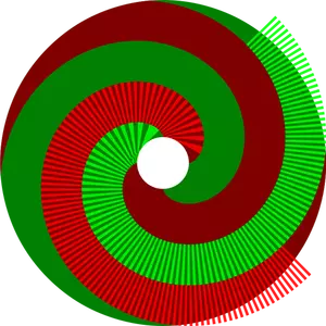 Vektor seni klip teduh lingkaran hijau dengan garis-garis yang terpisah