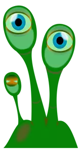 Vector afbeelding van alien plant met twee ogen
