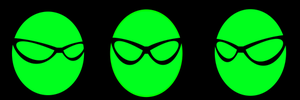 Monstres verts avec des lunettes