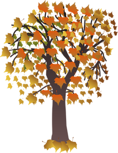 Autumn tree branch vector clip art