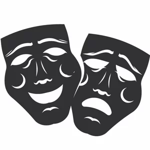 Het maskerssilhouet van het theater