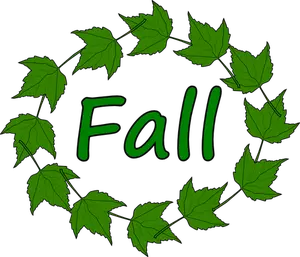 Fall green leaves vector image