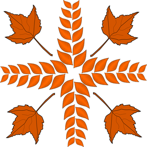 Imagen vectorial de arreglo de las hojas de otoño
