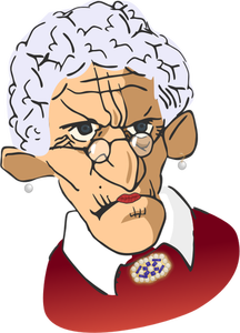 Illustration vectorielle de grincheux vieille femme