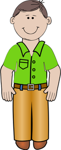 Vektor ilustrasi ayah di baju hijau