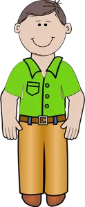 Ilustraţie vectorială de tata în cămaşă verde
