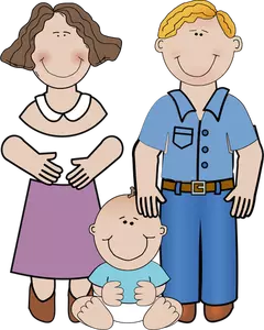 Vector image of family portrait