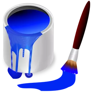 Paintbrush and bucket