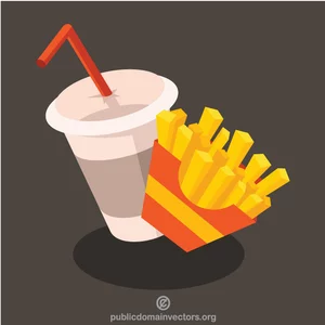Fast food soda e patatine fritte