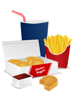 Grafica vettoriale di menu fast food