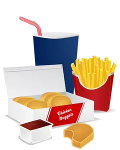 Grafica vettoriale di menu fast food