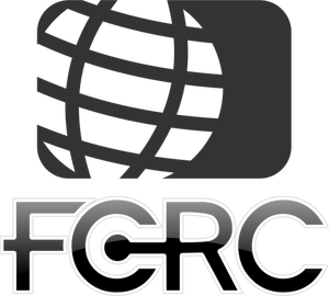 Ilustración de vector FCRC globo logotipo en blanco y negro