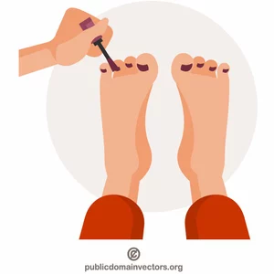 Nail polishing on feet
