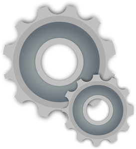 Grayscale vector illustration of gear mechanics